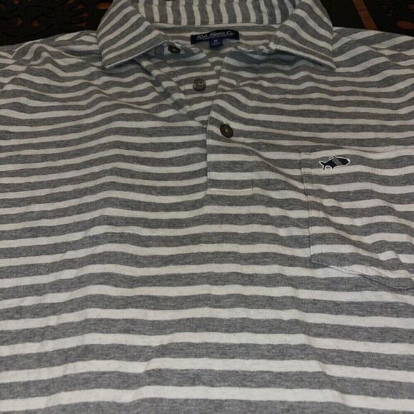 Fish Hippie Gray Striped Polo Cotton‎ Blend Polo Shirt Men’s Size M - Picture 3 of 4
